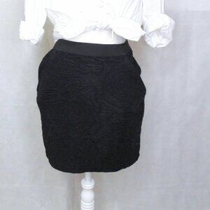 UO Silence +Noise Black Textured Mini Skirt Medium